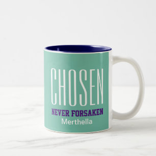 Tasse 2 Couleurs CHOISI JAMAIS ANNULÉ Hébreux 13:5 AQUA