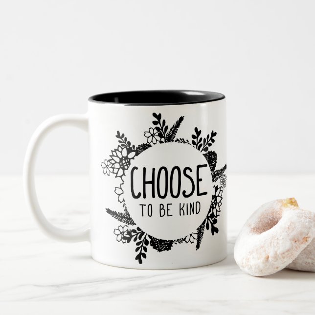 Tasse 2 Couleurs Choisissez d'être couleur noire aimable (Avec donut)