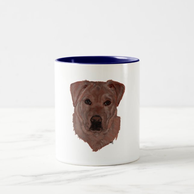 Tasse 2 Couleurs Cholcolate Brown Labrador Retriever (Centre)