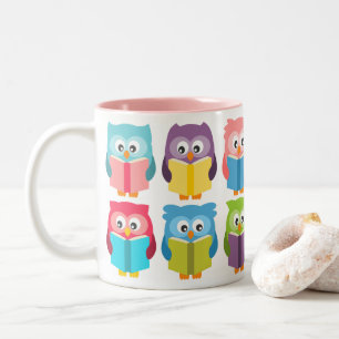 Tasse 2 Couleurs Chouettes à lire mignonnes