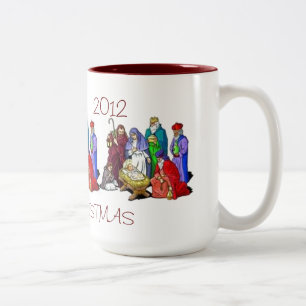 TASSE 2 COULEURS CHRIST DE MERRY PERSONNALISÉ SUR LA SCÈNE DE LA 
