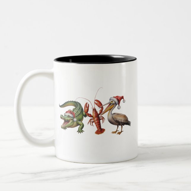 Tasse 2 Couleurs Christmas Alligator Pelican Crawfish Goose Animal (Gauche)