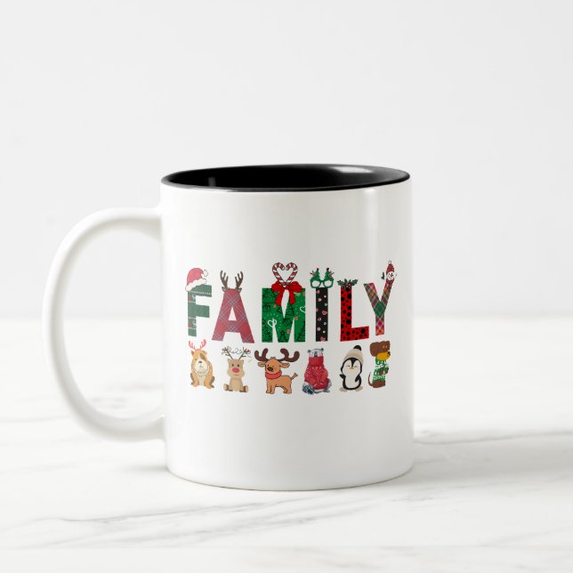 Tasse 2 Couleurs Christmas Family Matching Shirts | holiday family  (Gauche)