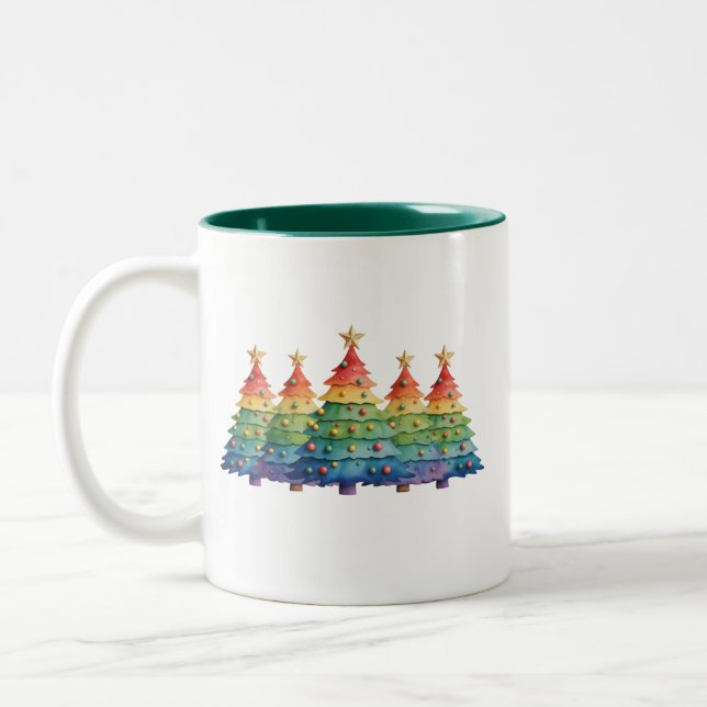 Tasse 2 Couleurs Christmas Pride Rainbow LGBTQ Equal Rights Gay  (Gauche)