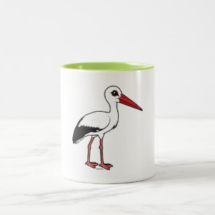 Tasse 2 Couleurs Cigogne blanche de Birdorable