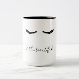 Tasse 2 Couleurs Cils noirs bonjour beaux