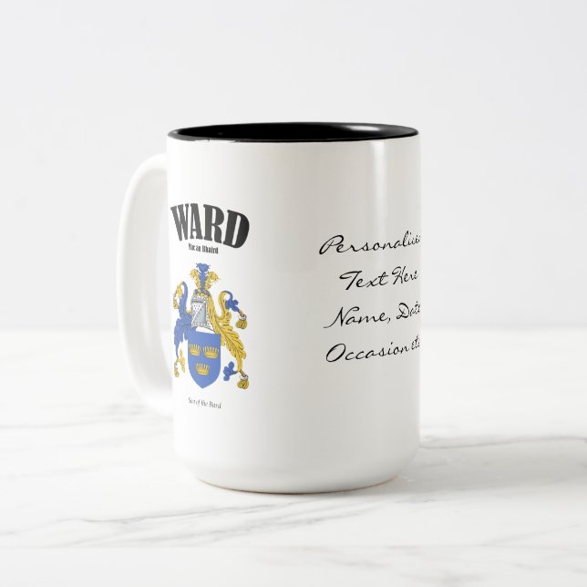 Tasse 2 Couleurs Cimier, Traduction et Signification de la famille  (Devant gauche)