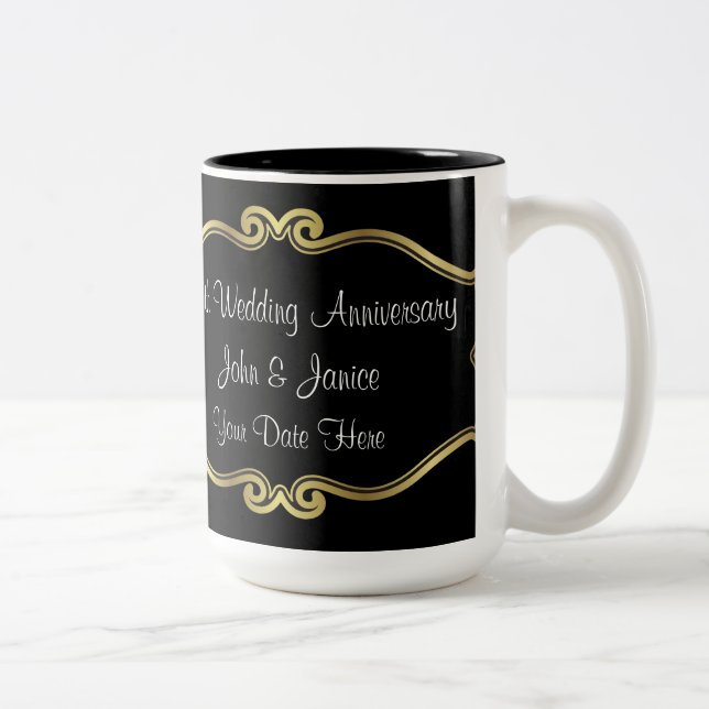 Tasse 2 Couleurs cinquantième Anniversaire de mariage (Droit)