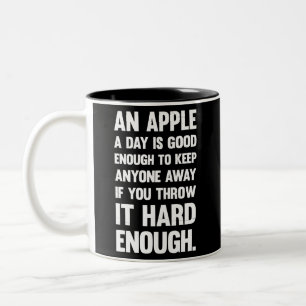 Tasse 2 Couleurs Citation Amusante Apple. blague sarcastique ph