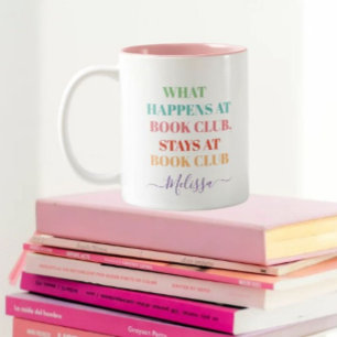Tasse 2 Couleurs Citation amusante du club de livre Coloré Nom Caf