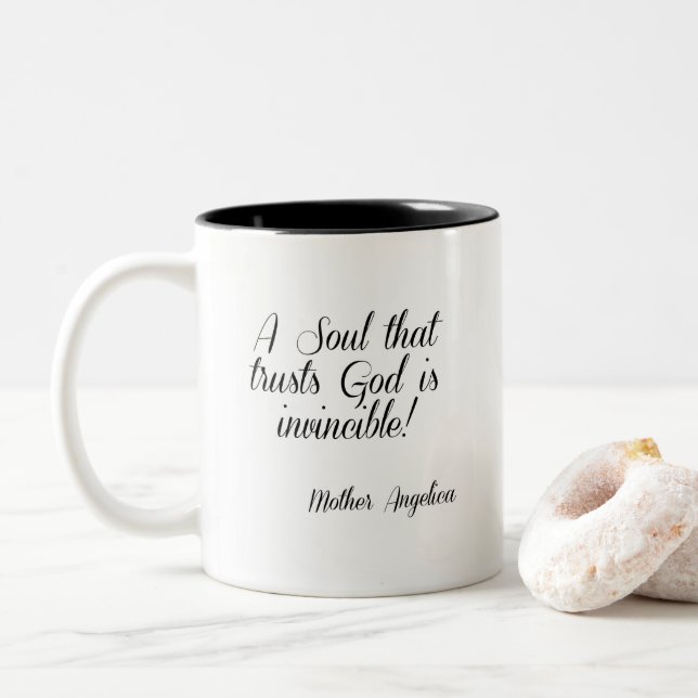 Tasse 2 Couleurs Citation d'angélique officinale de mère (Avec donut)