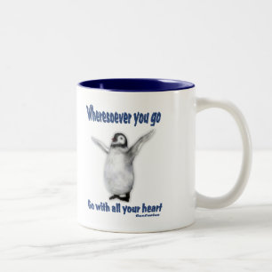 Tasse 2 Couleurs Citation de Confucius Inspirationnelle Penguin