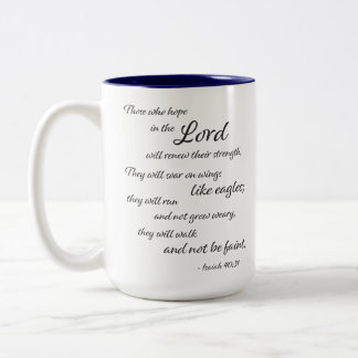 Tasse 2 Couleurs Citation de la Bible - Isaïe 40:31 -