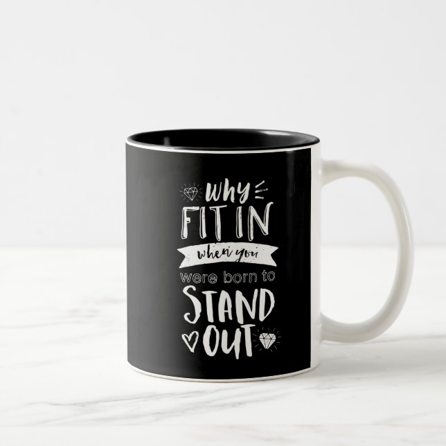 Tasse 2 Couleurs Citation De Motivation Inspirationnelle Née Pour S (Droit)
