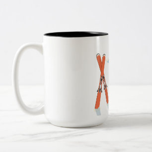 Tasse 2 Couleurs Citation de ski d'hiver – Conception d'aventure en