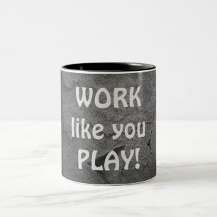 Tasse 2 Couleurs citation de travail inspirant sur pierre
