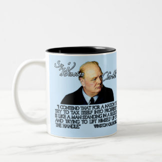 Tasse 2 Couleurs Citation de Winston Churchill sur l'imposition
