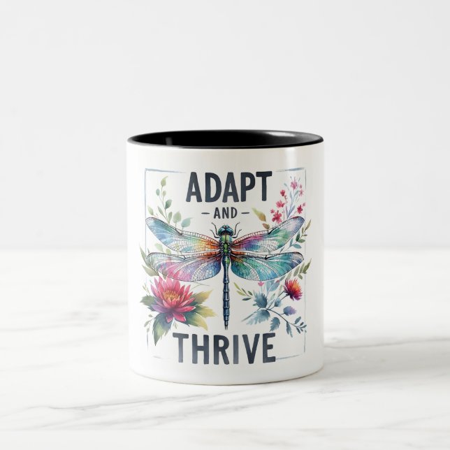 Tasse 2 Couleurs Citation/Discours/libellule inspirationnelle (Centre)