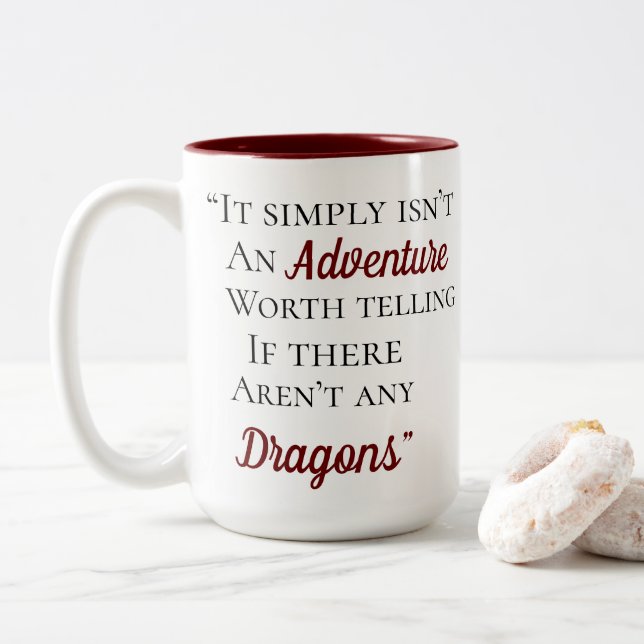 Tasse 2 Couleurs Citation Dragons (Avec donut)
