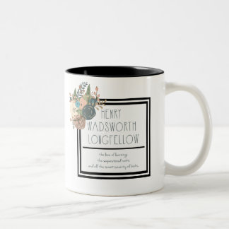 Tasse 2 Couleurs Citation florale de Henry Wadsworth Longfellow