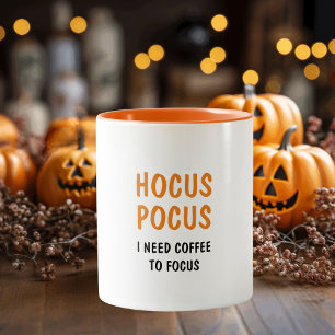 Tasse 2 Couleurs Citation Hocus Pocus Funny Halloween Orange