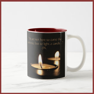 Tasse 2 Couleurs Citation Inspirationnelle Lumière Une Bougie