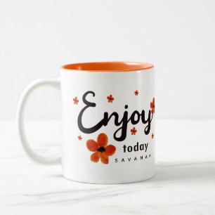 Tasse 2 Couleurs Citation motivante personnalisée ORANGE pour profi