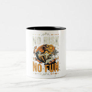 Tasse 2 Couleurs Citation Motivationnelle Audacieuse « Pas de Risqu