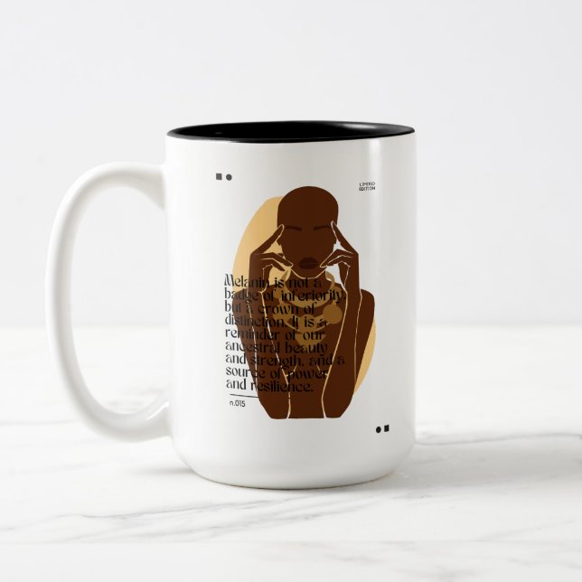 Tasse 2 Couleurs Citation Motivationnelle de Melanin (Gauche)