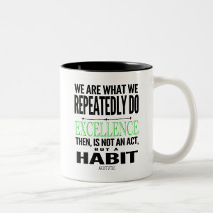 Tasse 2 Couleurs Citation motivationnelle Typographie noir/chaux