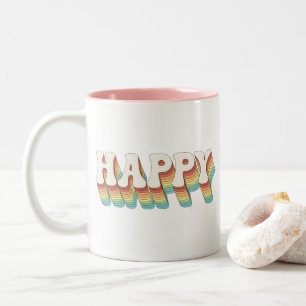Tasse 2 Couleurs Citation positive de Hippie rétro