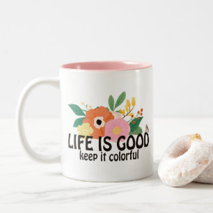 Tasse 2 Couleurs Citation positive de Hippie rétro