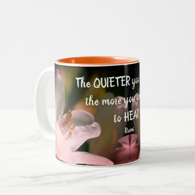 Tasse 2 Couleurs Citation Silence Inspiration Rumi (Devant gauche)