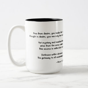 Tasse 2 Couleurs Citation sur l'obscurité du Tao The Ching