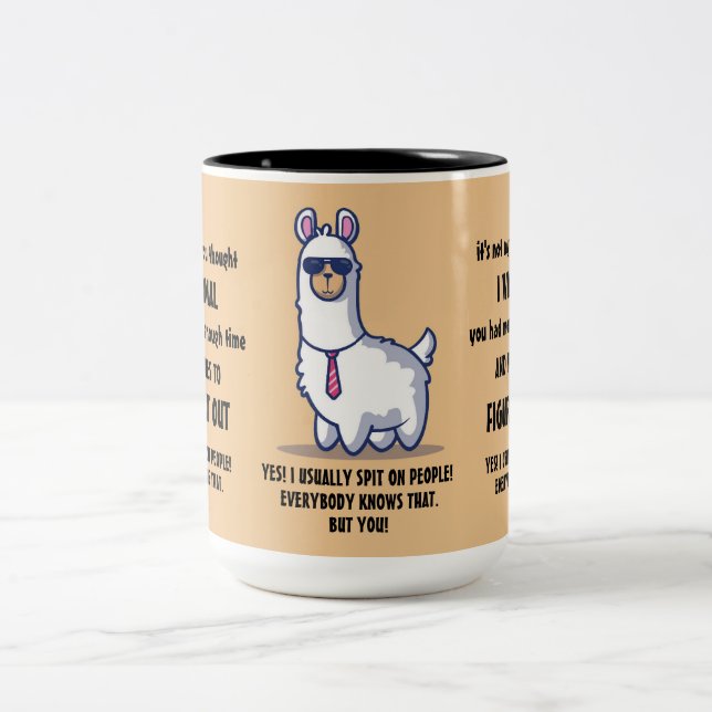 Tasse 2 Couleurs Citations amusantes de lamas sarcastiques (Centre)