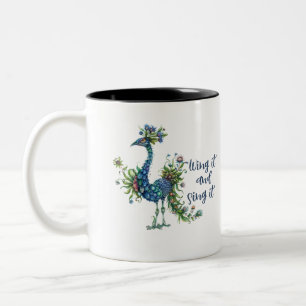 Tasse 2 Couleurs Citations amusantes Drôle Quirky Whimsical Bird