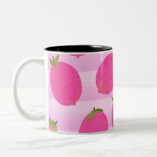Tasse 2 Couleurs Citronnade de citrons roses aquarelle de fruits d'