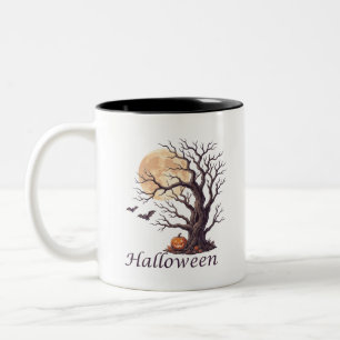 Tasse 2 Couleurs Citrouille de l'arbre noueux d'Halloween effrayant