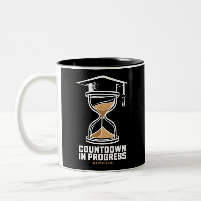 Tasse 2 Couleurs Classe supérieure de 2025 Compte à rebours pour le (Gauche)