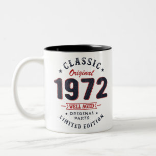Tasse 2 Couleurs Classique 1972 50e anniversaire cadeau