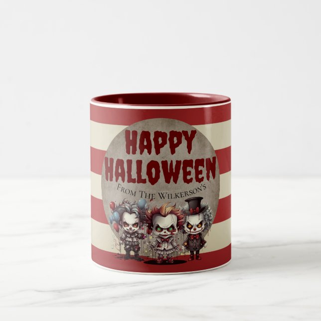 Tasse 2 Couleurs Clowns effrayants Carnaval d'Halloween Déplaisant (Centre)