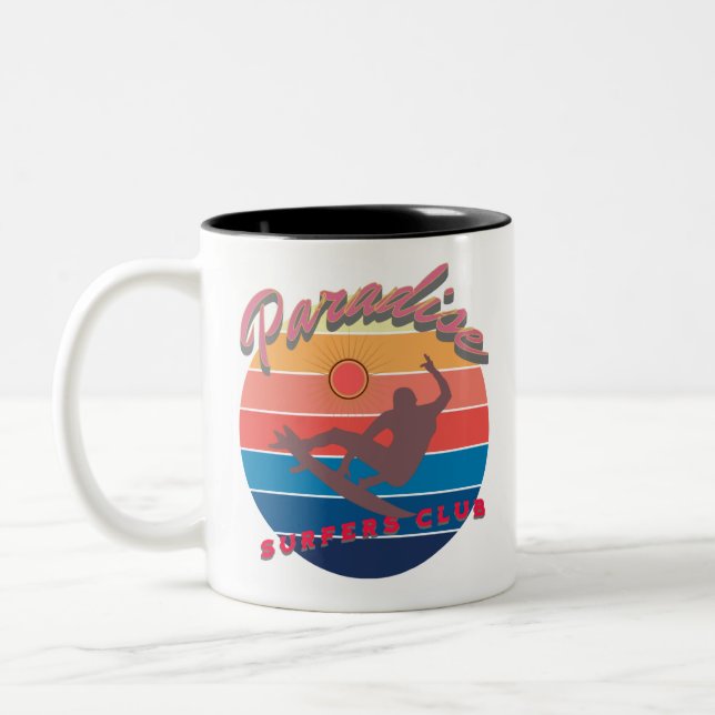 Tasse 2 Couleurs Club de surf Summerfun-Plage météo (Gauche)