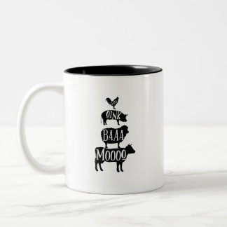 Tasse 2 Couleurs Cluck Oink Baa Moo - Chicken Pig Sheep Cow Farmer 