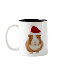 Cochon de Guinée à Père Noël casquette
