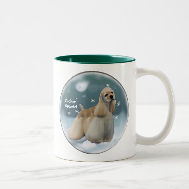 Tasse 2 Couleurs Cocker Spaniel Cadeaux de Noël (Droit)
