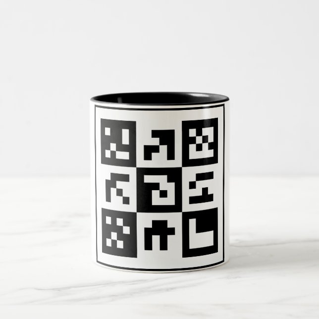 Tasse 2 Couleurs code qr (Centre)