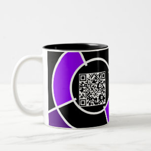 Tasse 2 Couleurs code QR du bullseye mauve