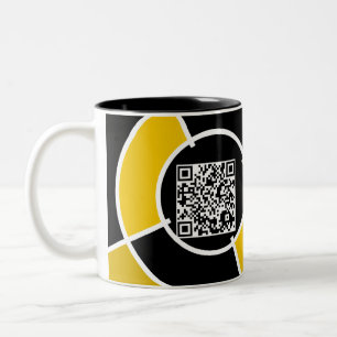 Tasse 2 Couleurs code QR du bullseye orange