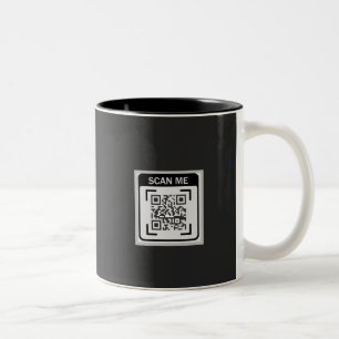 Tasse 2 Couleurs Code QR Logo Simple Entreprise Noir