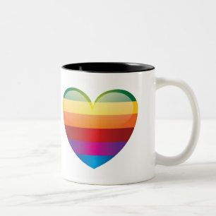 Tasse 2 Couleurs Coeur arc-en-ciel